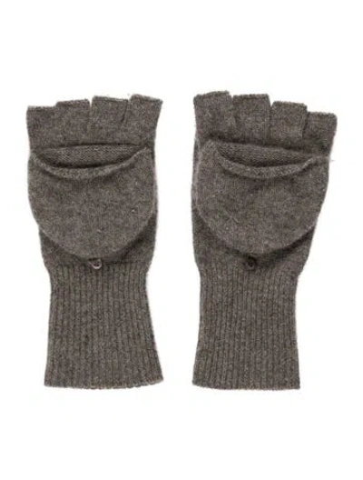 Pre-owned White + Warren Cashmere Knit Winter Gloves In Gray