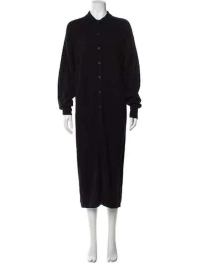 Pre-owned White + Warren Cashmere Long Dress In Black