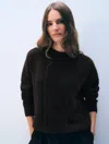 White + Warren Cashmere Luxe Cable Crewneck Top In Dark Umber In Brown
