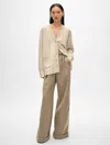 White + Warren Cashmere Luxe Pocket Cardigan Sweater In Natural Heather In Natural Heather