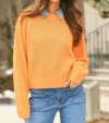White + Warren Cashmere Mesh Sweatshirt In Bright Orange In Multi