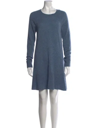 Pre-owned White + Warren Cashmere Mini Dress In Blue