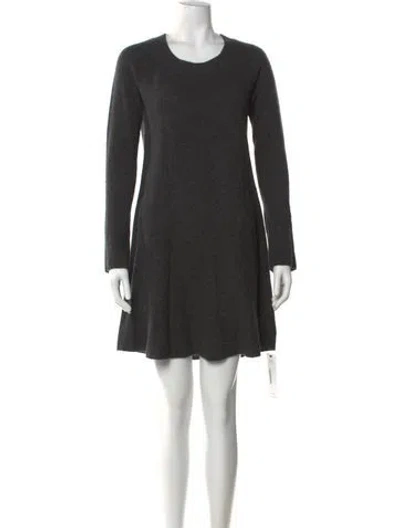 Pre-owned White + Warren Cashmere Mini Dress In Gray