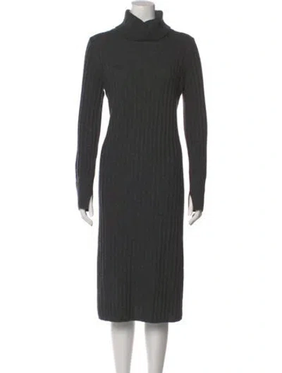 Pre-owned White + Warren Cashmere Mini Dress In Gray