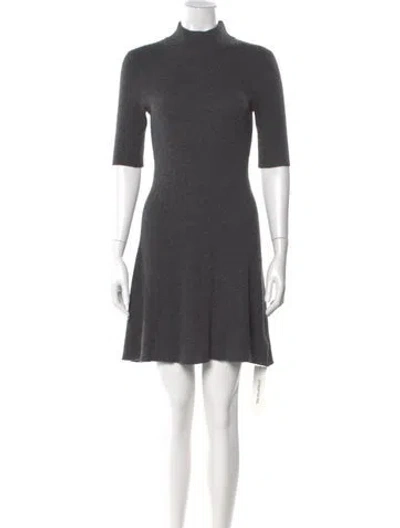 Pre-owned White + Warren Cashmere Mini Dress In Gray