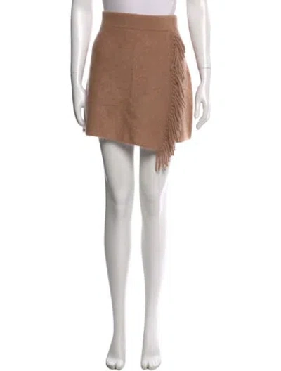 Pre-owned White + Warren Cashmere Mini Skirt W/ Tags In Brown