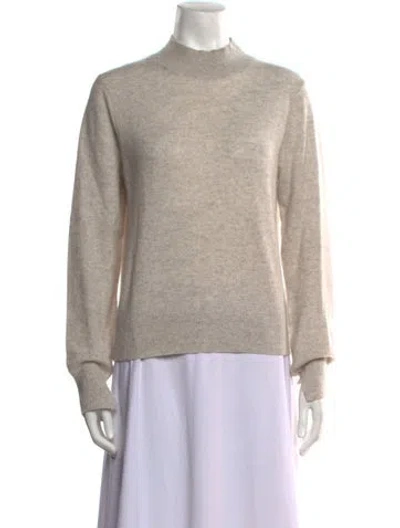 Pre-owned White + Warren Cashmere Mock Neck Sweater In Neutral
