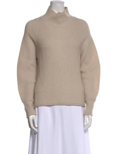 Pre-owned White + Warren Cashmere Mock Neck Sweater In Neutral