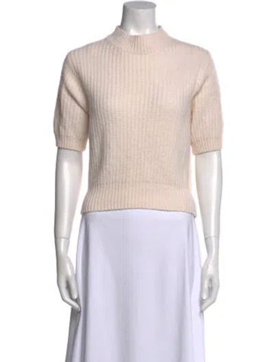 Pre-owned White + Warren Cashmere Mock Neck Sweater In Neutral