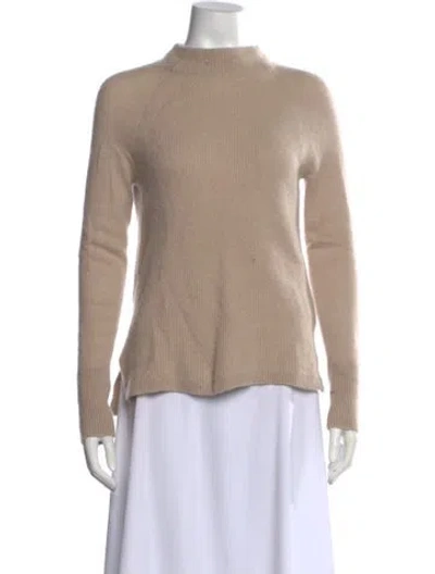 Pre-owned White + Warren Cashmere Mock Neck Sweater In Neutral