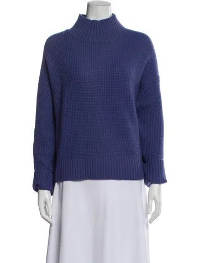 Pre-owned White + Warren Cashmere Mock Neck Sweater W/ Tags In Blue