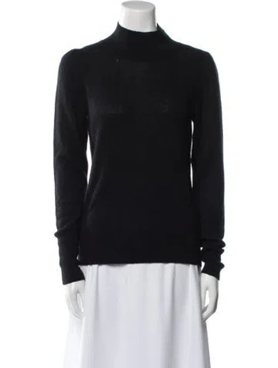 Pre-owned White + Warren Cashmere Mock Neck Sweatshirt In Blue