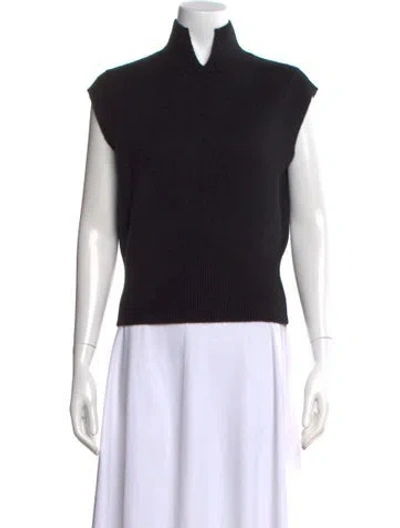 Pre-owned White + Warren Cashmere Mock Neck Top W/ Tags In Black
