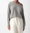 White + Warren Cashmere Off Shoulder Sweater In Grey In Gray