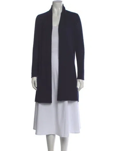 Pre-owned White + Warren Cashmere Open Front Sweater In Gray