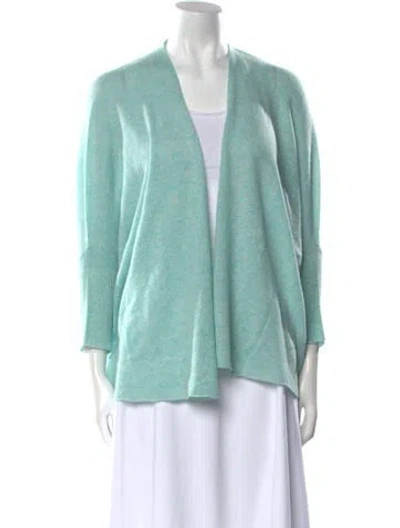 Pre-owned White + Warren Cashmere Open Front Sweater In Multi