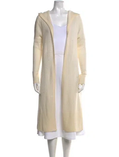 Pre-owned White + Warren Cashmere Open Front Sweater In Neutral