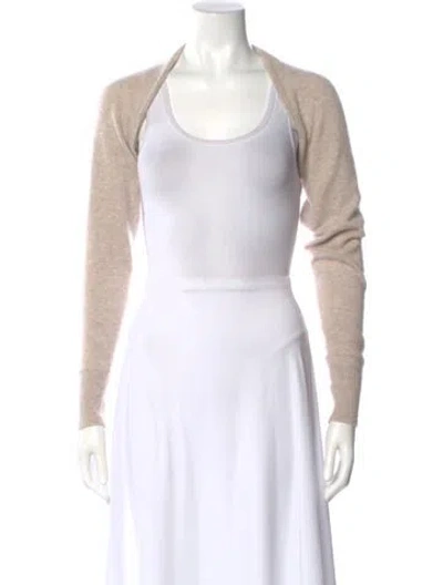 Pre-owned White + Warren Cashmere Open Front Sweater In Neutral