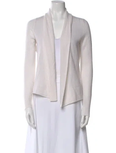 Pre-owned White + Warren Cashmere Open Front Sweater In Neutral