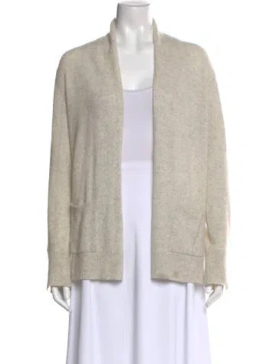 Pre-owned White + Warren Cashmere Open Front Sweater In Neutral