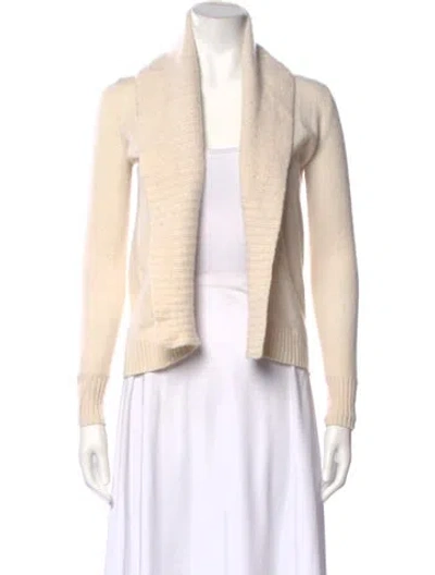 Pre-owned White + Warren Cashmere Open Front Sweater In Neutral