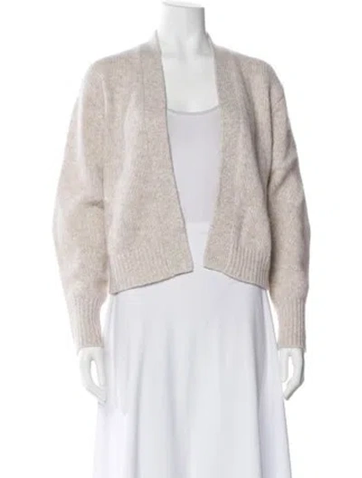 Pre-owned White + Warren Cashmere Open Front Sweater In Neutral