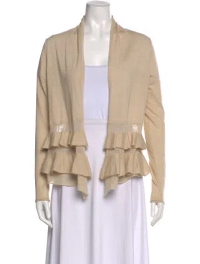 Pre-owned White + Warren Cashmere Open Front Sweater In Neutral