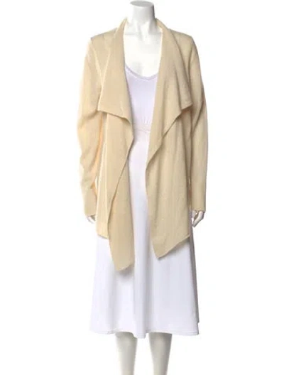 Pre-owned White + Warren Cashmere Open Front Sweater In Neutral
