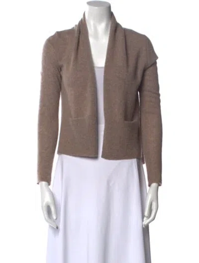 Pre-owned White + Warren Cashmere Open Front Sweater In Neutral