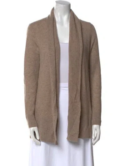 Pre-owned White + Warren Cashmere Open Front Sweater In Neutral