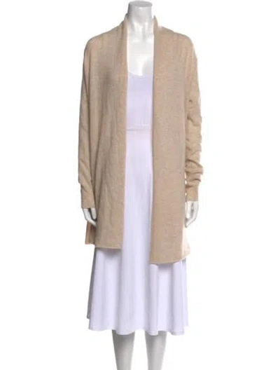 Pre-owned White + Warren Cashmere Open Front Sweater In Neutral