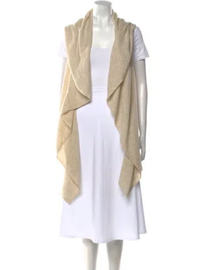 Pre-owned White + Warren Cashmere Open Front Sweater In Neutral