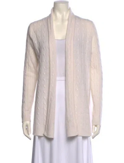 Pre-owned White + Warren Cashmere Open Front Sweater In Neutral