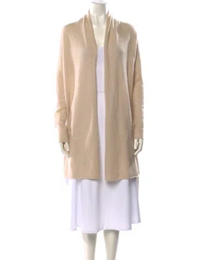 Pre-owned White + Warren Cashmere Open Front Sweater In Neutral