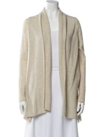 Pre-owned White + Warren Cashmere Open Front Sweater In Neutral