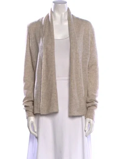 Pre-owned White + Warren Cashmere Open Front Sweater In Neutral