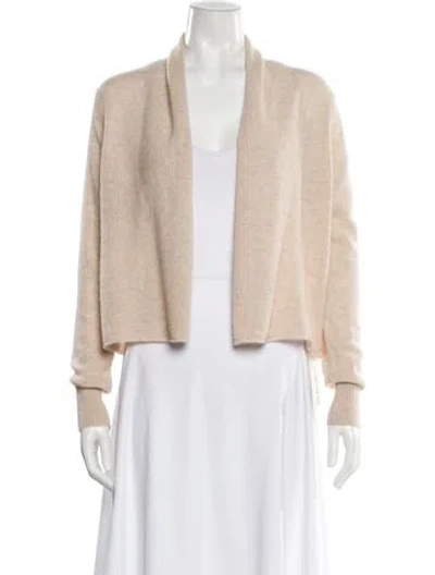 Pre-owned White + Warren Cashmere Open Front Sweater In Neutral