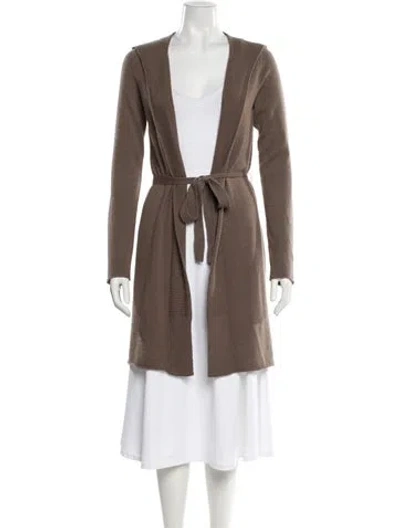 Pre-owned White + Warren Cashmere Open Front Sweater In Neutral