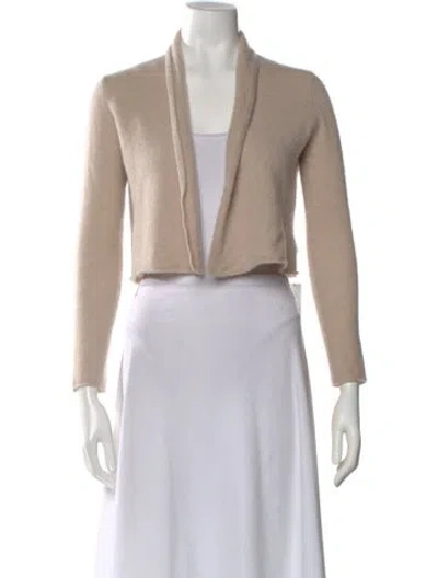 Pre-owned White + Warren Cashmere Open Front Sweater In Neutral