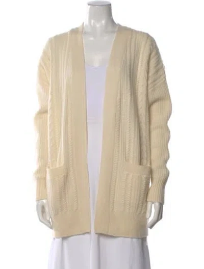 Pre-owned White + Warren Cashmere Open Front Sweater In Neutral