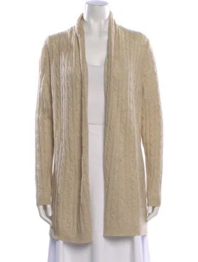 Pre-owned White + Warren Cashmere Open Front Sweater In Neutral