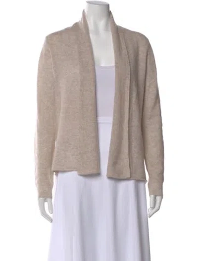 Pre-owned White + Warren Cashmere Open Front Sweater In Neutral