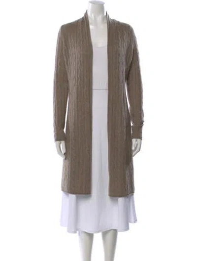 Pre-owned White + Warren Cashmere Open Front Sweater In Neutral