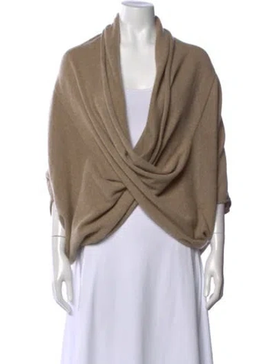 Pre-owned White + Warren Cashmere Open Front Sweater In Neutral