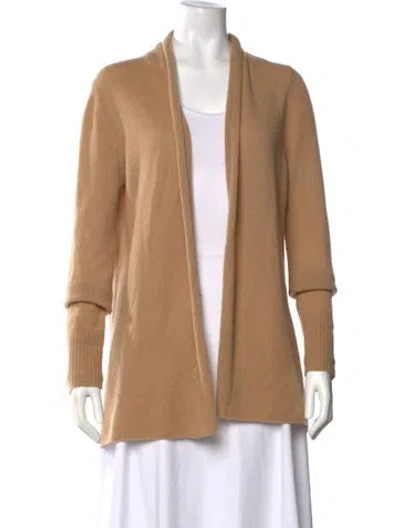Pre-owned White + Warren Cashmere Open Front Sweater In Neutral