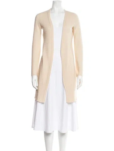 Pre-owned White + Warren Cashmere Open Front Sweater In Neutral