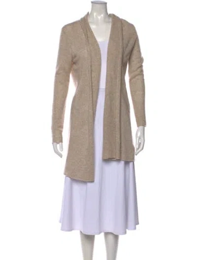 Pre-owned White + Warren Cashmere Open Front Sweater In Neutral