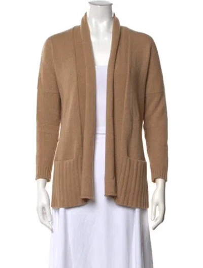 Pre-owned White + Warren Cashmere Open Front Sweater In Neutral