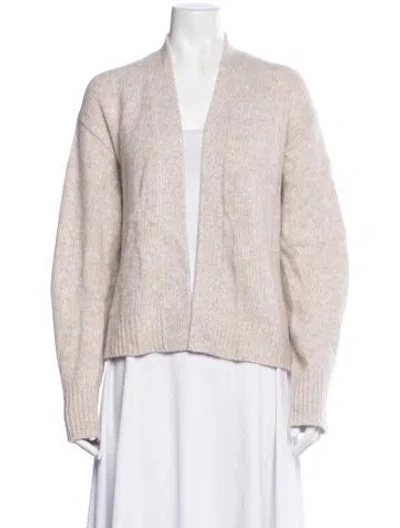 Pre-owned White + Warren Cashmere Open Front Sweater In Neutral