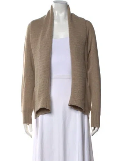 Pre-owned White + Warren Cashmere Open Front Sweater In Neutrals